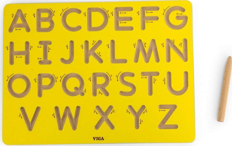 Viga Toys Tablica Grafomotoryczna Duże Litery Nauka Pisania