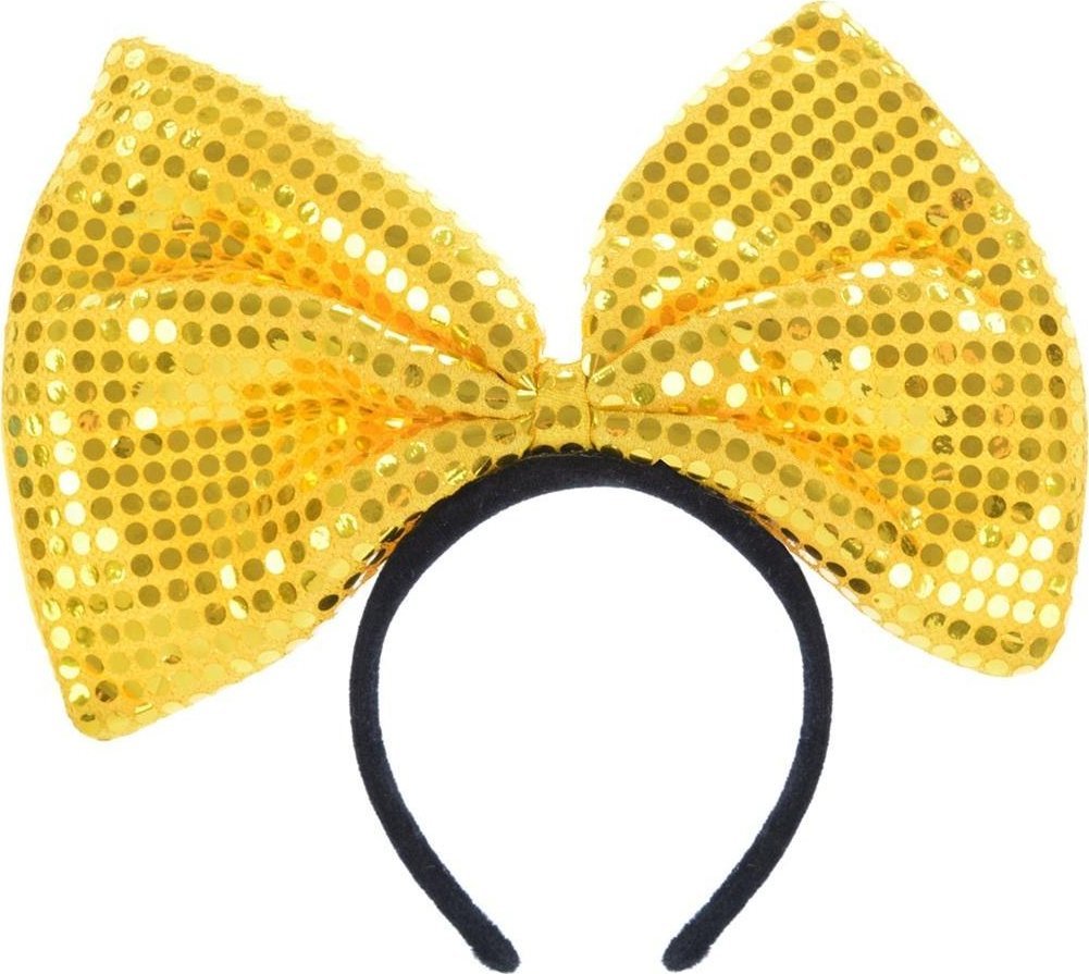 Opaska gigant z cekinami żóła