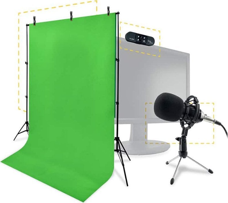 Kamera internetowa HP STEELPLAY Pro HD Streamers 4 in 1 Pack Microphone + Webcam + Greenscreen + Tripods
