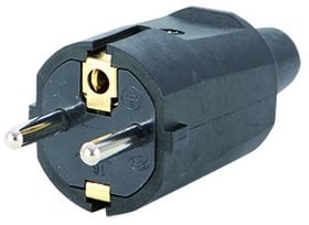 Düwi Wtyczka gumowa przenośny z/u z uziemieniem 2P+Z IP20 250V 16 A, czarny 12091