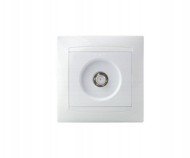 VCX Gniazdo Antenowe Satelitarne z ramką typu F RTV WESA Białe