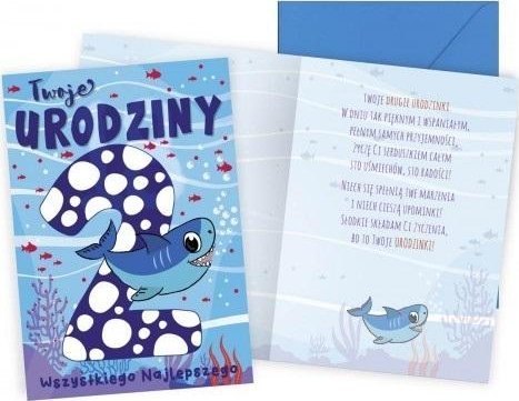 KUKARTKA Karnet B6 Urodziny 2 rekin