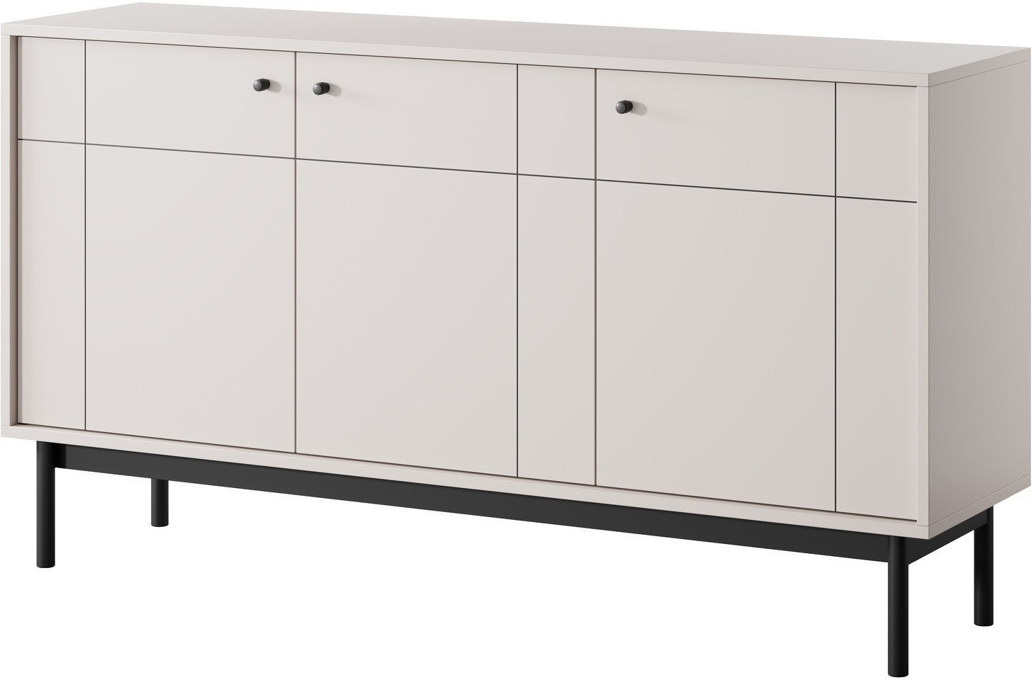 Komoda Sora K154 w kolorze Cashmere z czarnymi nogami