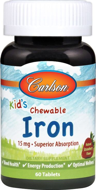 Carlson Labs Carlson Labs - Kid's Żelazo, Truskawka, 15mg, 60 żelek