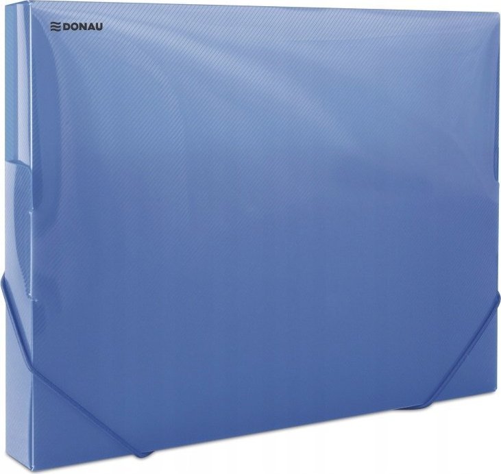 Donau Teczka z gumką przestrz. DONAU, PP, A4/30, 700mikr., transparentna niebieska
