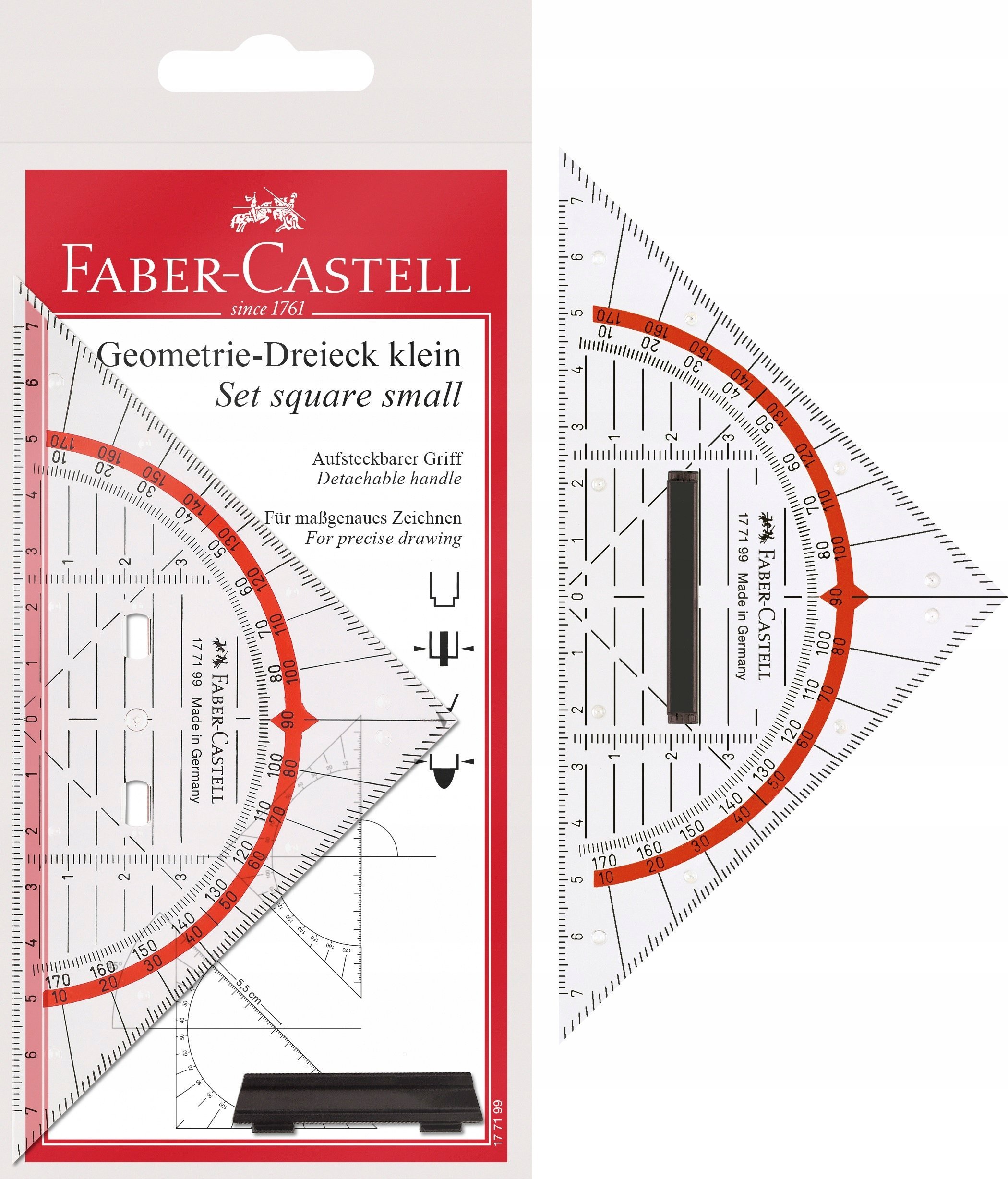 Faber-Castell FABER-CASTELL Geometrie-Dreieck klein mit Griff 14cm