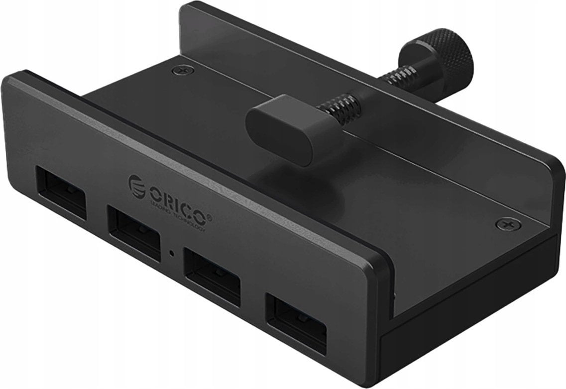 HUB 4-portowy montowany na zacisk USB-A 3.0 - czarny