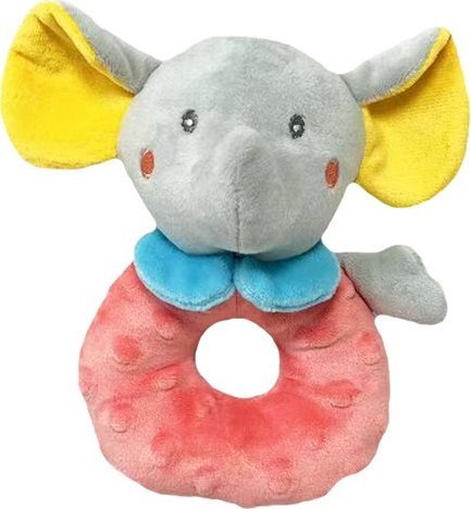 Grzechotka Słonik Brzoskwiniowo-Szary 18 Cm Maskotka Dla Najmłodszych