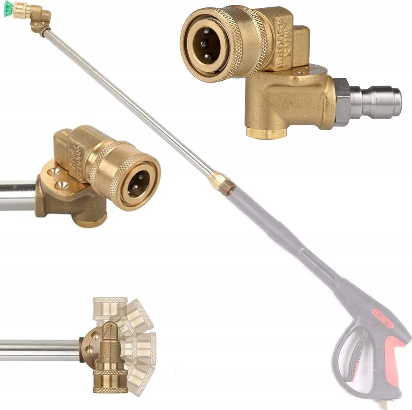 Rosfix ADAPTER KĄTOWY OBROTOWY DO MYJKI SZYBKOZŁĄCZKA 1/4 ROSFIX LAVOR PARKSIDE