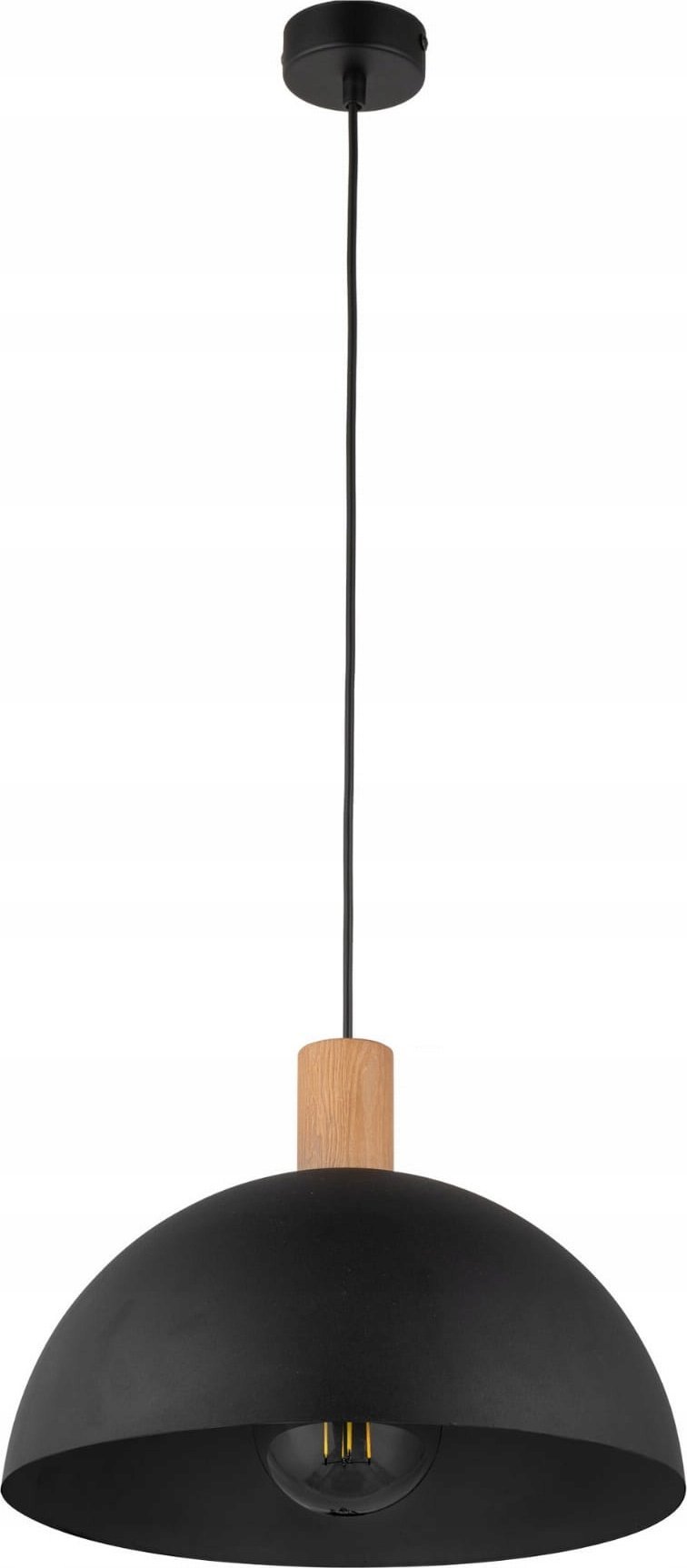 Lampa wisząca TKKRYWULT Tk Lighting Oslo 4852 lampa wisząca zwis 1x15W E27 czarna/drewniana