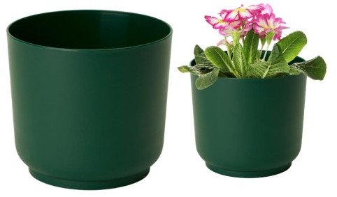 Osłonka plastikowa ciemnozielona matowa na kwiaty Satina 15x14,9 cm