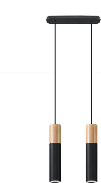 Lampa wisząca Lumes Czarna podwójna lampa wisząca nad stół - EX545-Pables