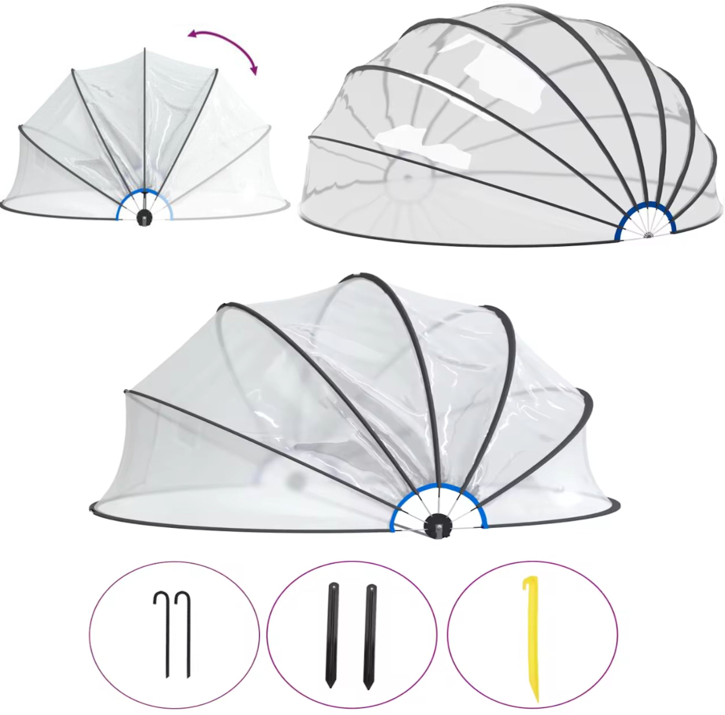 Coil kopuła basenowa pokrywa na basen ogrodowy okrągła 500x250cm