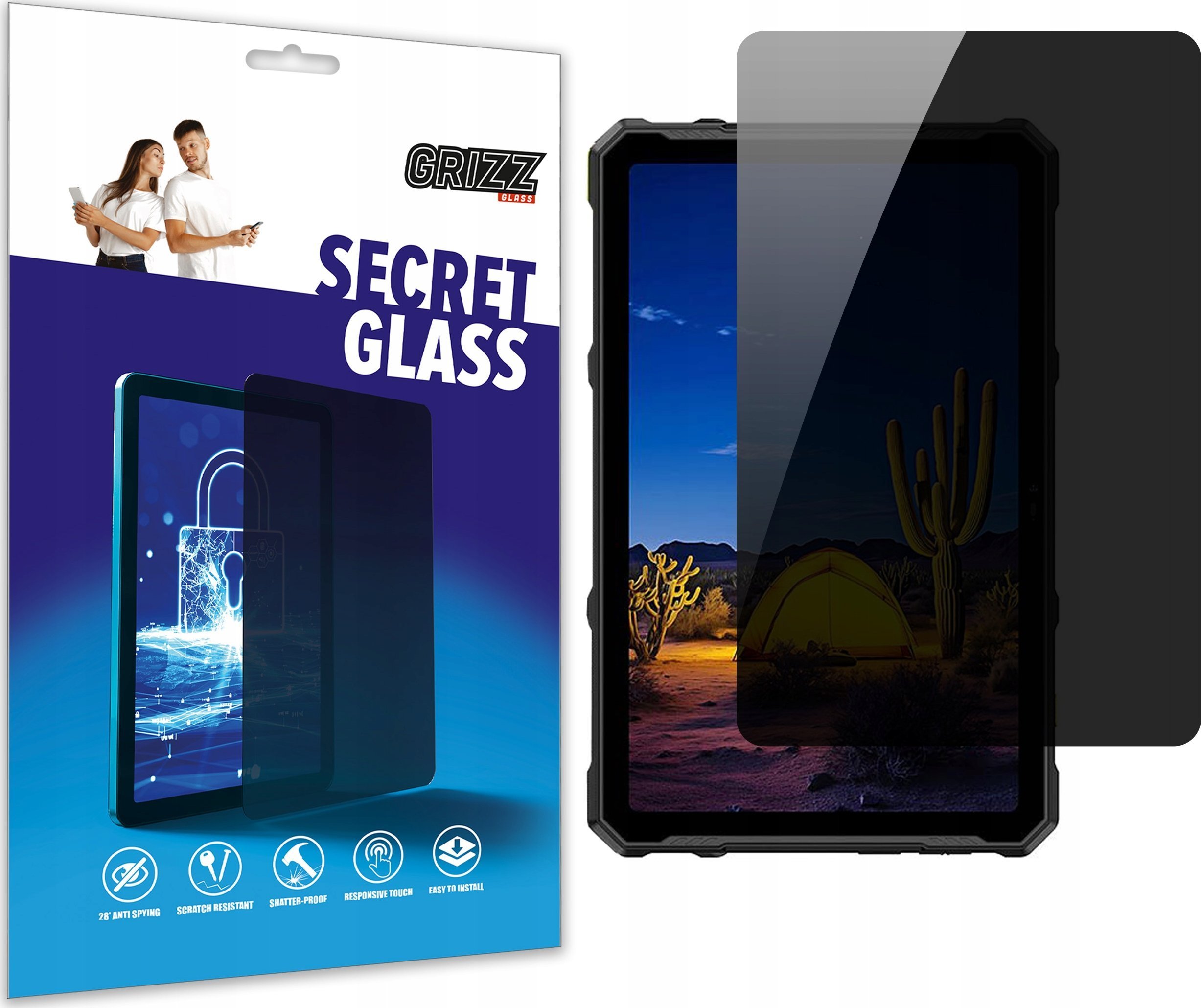 Szkło prywatyzujące GrizzGlass SecretGlass do Ulefone Armor Pad 4 Ultra
