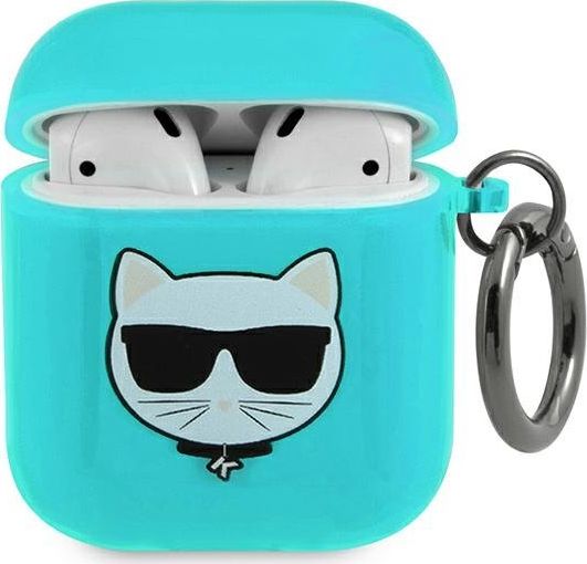 Karl Lagerfeld Etui ochronne KLA2UCHFL Choupette do AirPods 1/2 niebieskie