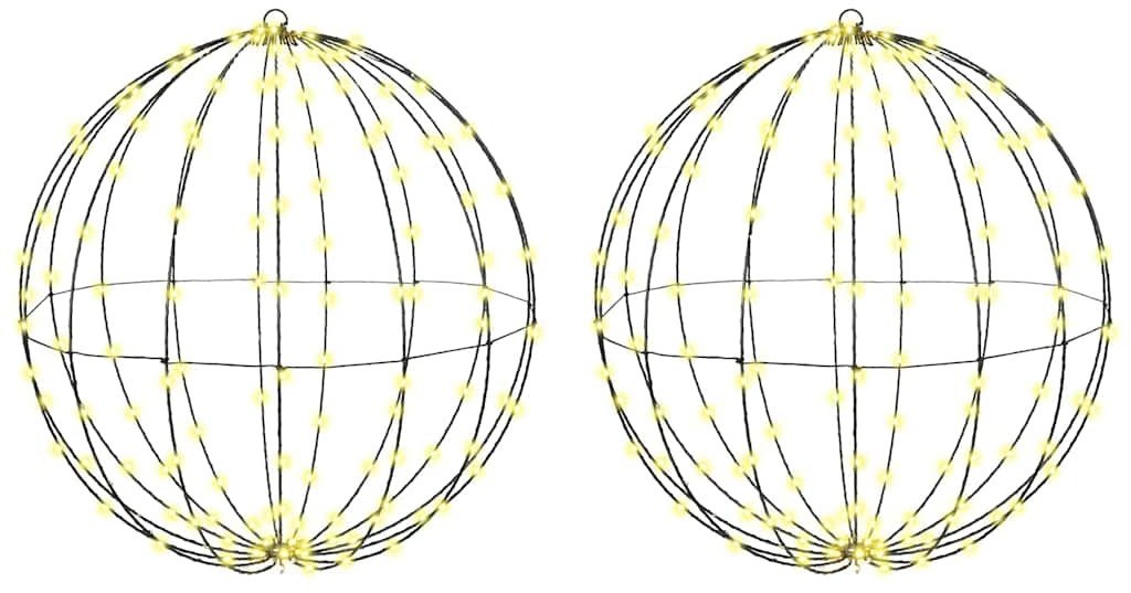 vidaXL Piłka z 384 diodami LED 2 pcs Ciepła biel 60 cm Metal