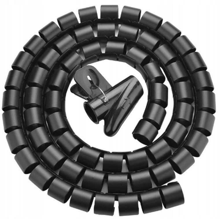 Organizer Unitek spiralny organizer na kable, 5 metrów, 22 mm średnicy, czarny