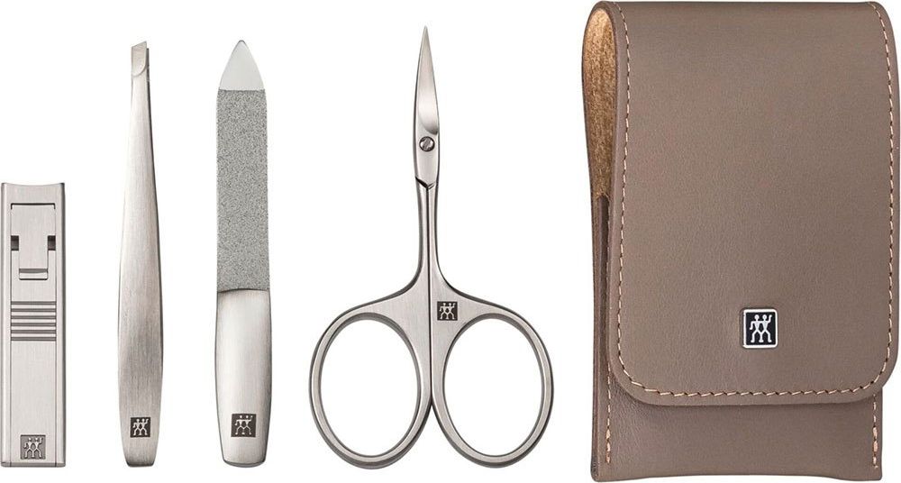 Zwilling TWINOX Neat's leather case, brown, 5 pc