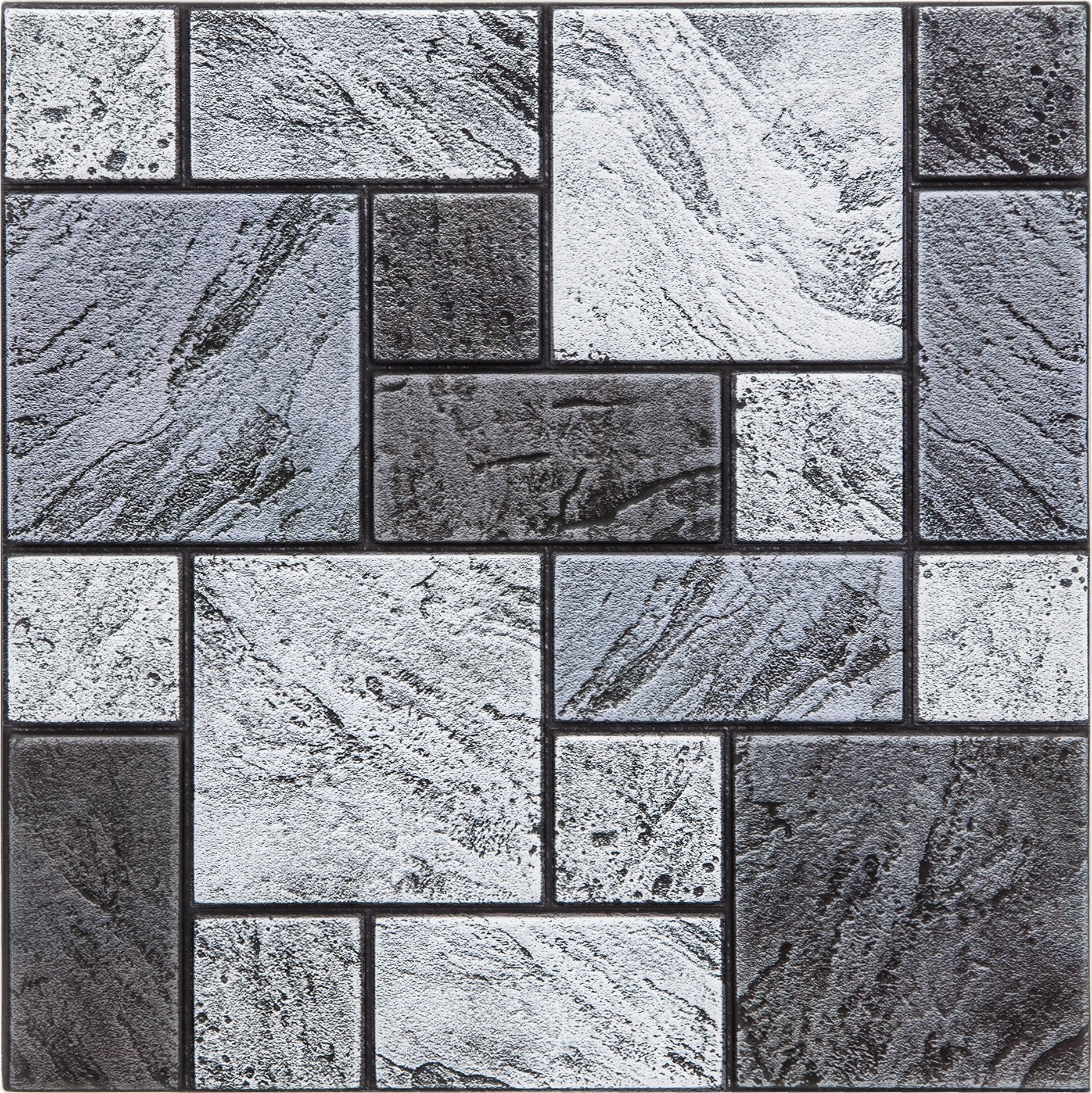 Atmosphera Naklejki ścienne z PCV do kuchni, imitacja kamienia, 30 x 30 cm, 2 sztuki