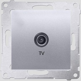 Kontakt-Simon Gniazdo antenowe SIMON54 TV końcowe srebne - DAK1.01/43