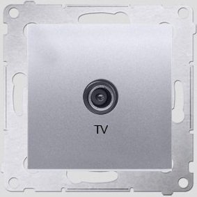 Kontakt-Simon Gniazdo antenowe SIMON54 TV końcowe srebne - DAK1.01/43