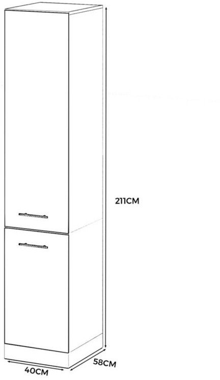 Słupek Kuchenny Stojący 40cm Szafka Cargo S40 Spremium Szary Połysk