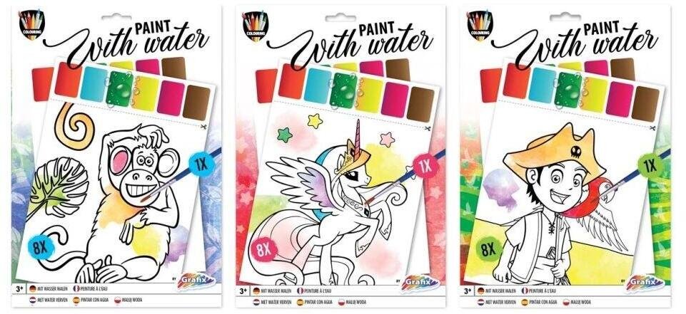 Kolorowanie wodne A4 Jednorożec