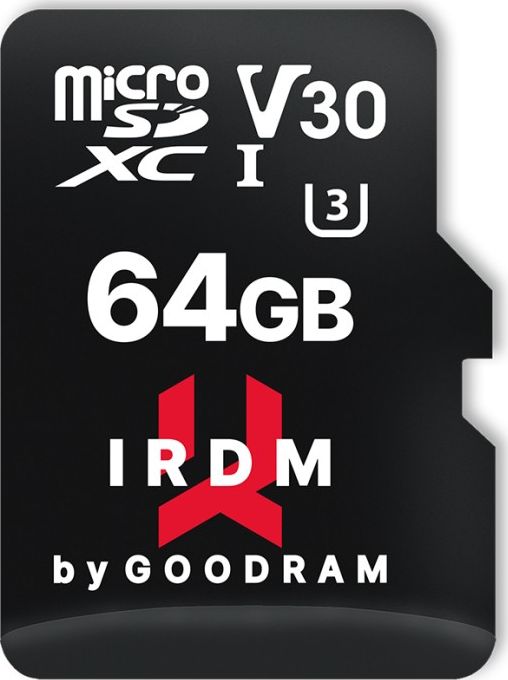 Karta GoodRam IRDM MicroSDXC 64 GB Class 10 UHS-I/U3 V30 (IR-M3AA-0640R12)