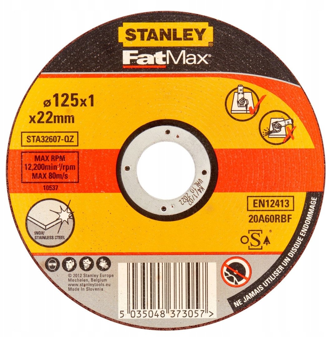 Stanley Tarcza tnąca do stali nierdzewnej 125 x 22,2 mm, grubość. 1,0 mm (STA32607-QZ)