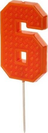 Świeczka urodzinowa 6 czerwona 6cm