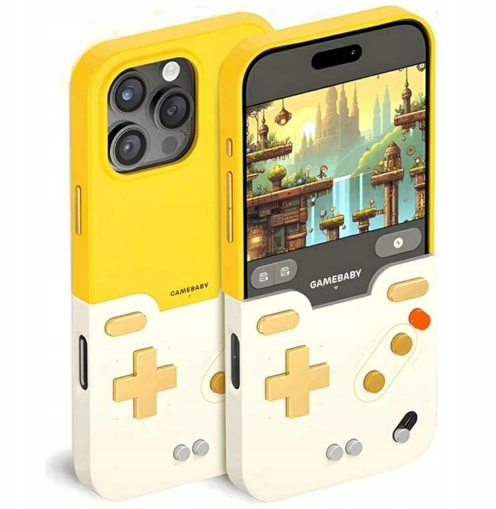Etui GAMEBABY z kontrolerem do iPhone 16 Pro Max żółty