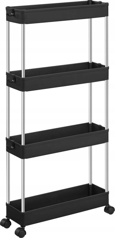 Leobert Szafka na kółkach 4 półki czarna - KSC008B01