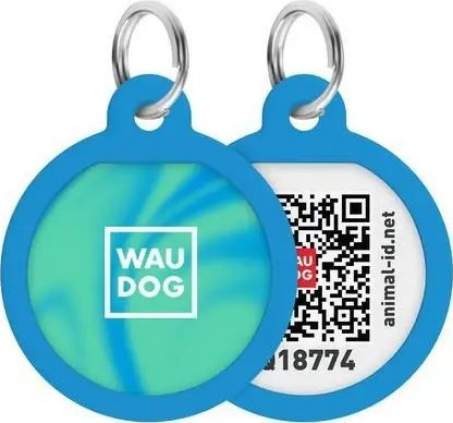 Collar WAU DOG SMART ID ADRESÓWKA KOŁO śr. 25mm NIEBIESKA