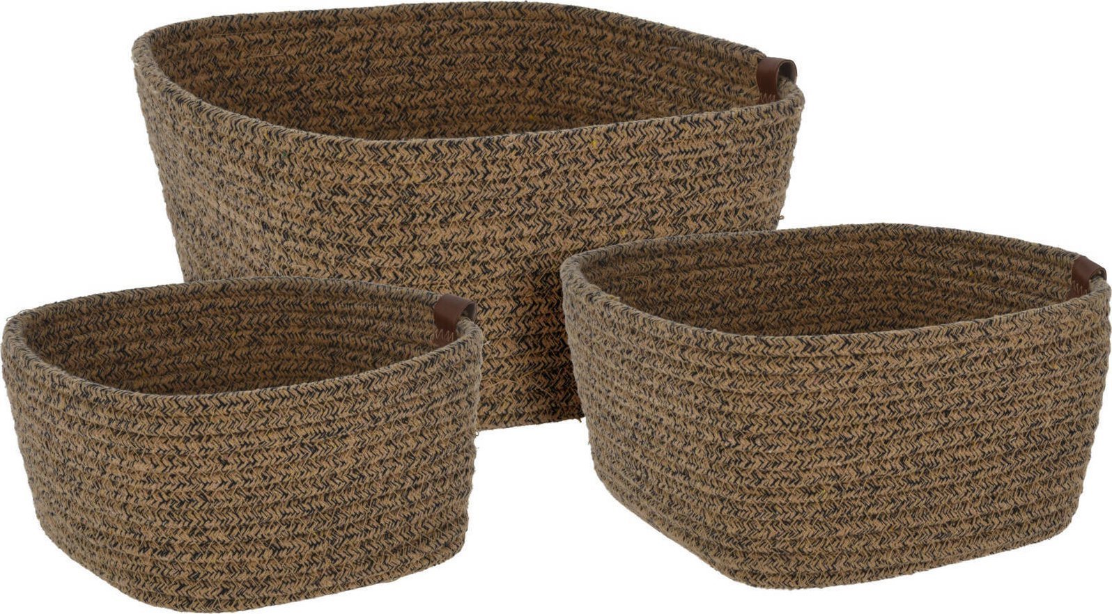 Home Styling Collection Kosze do przechowywania, plecione z bawełny, 3 sztuki