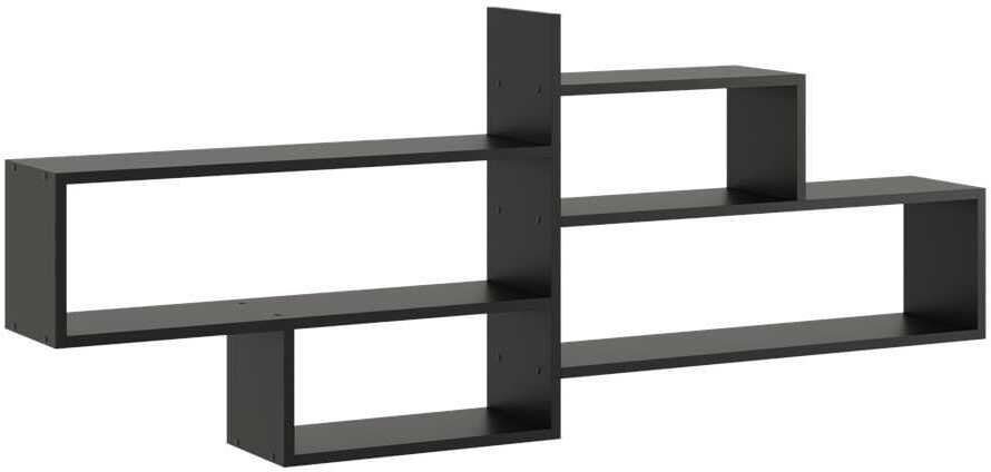 Nowoczesna półka na ścianę, regał wiszący, 170x18x68 cm, czarny, mat