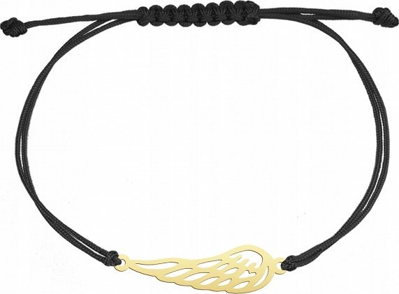 Radziszewska Jewellery Złota Bransoletka Skrzydło Anioła Sznurek 925 Dedykacja Prezent Kobieta