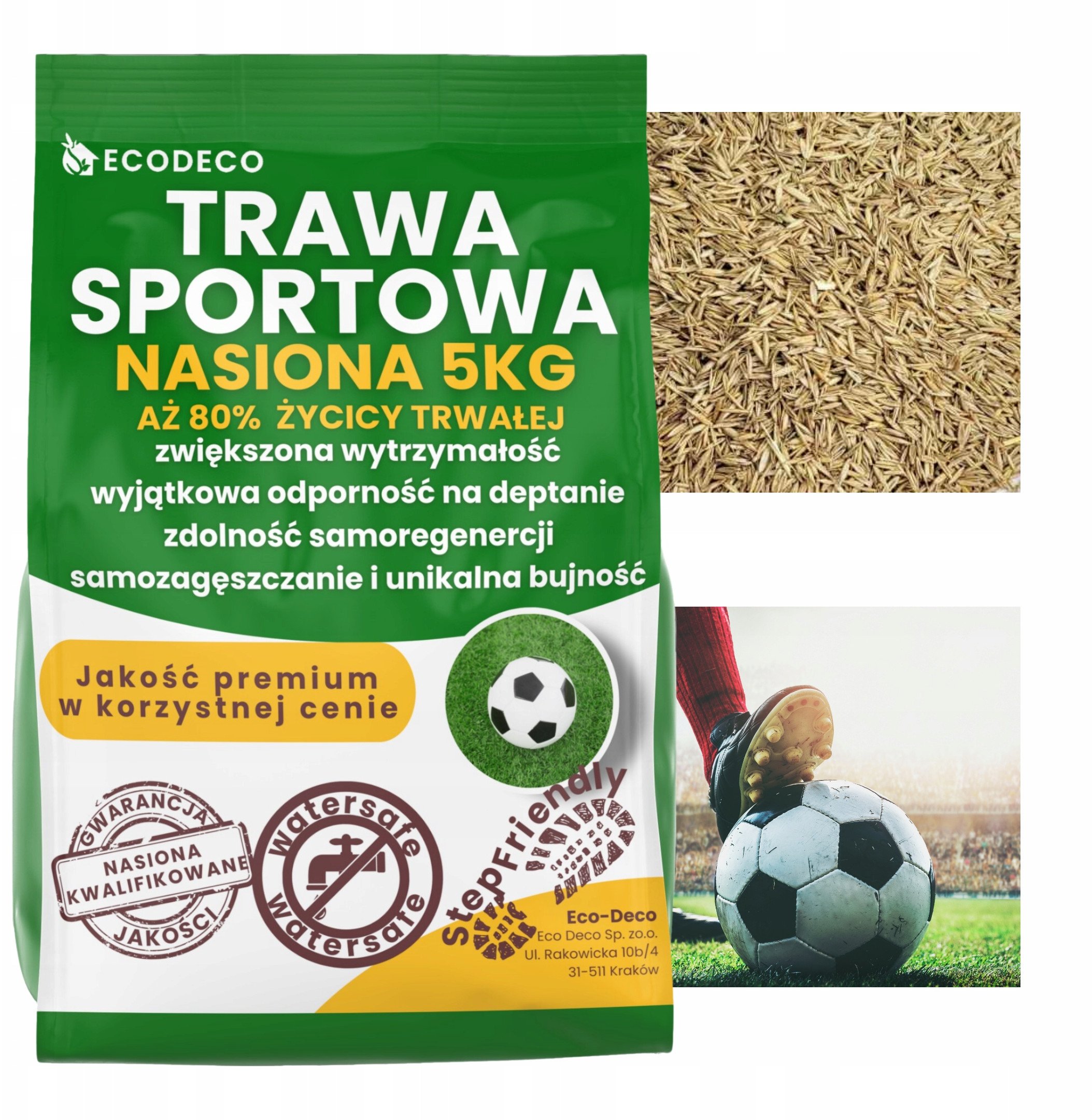 Nasiona Trawy Trawa Uniwersalna Odporna Na Deptanie Samozagęszczająca 5kg