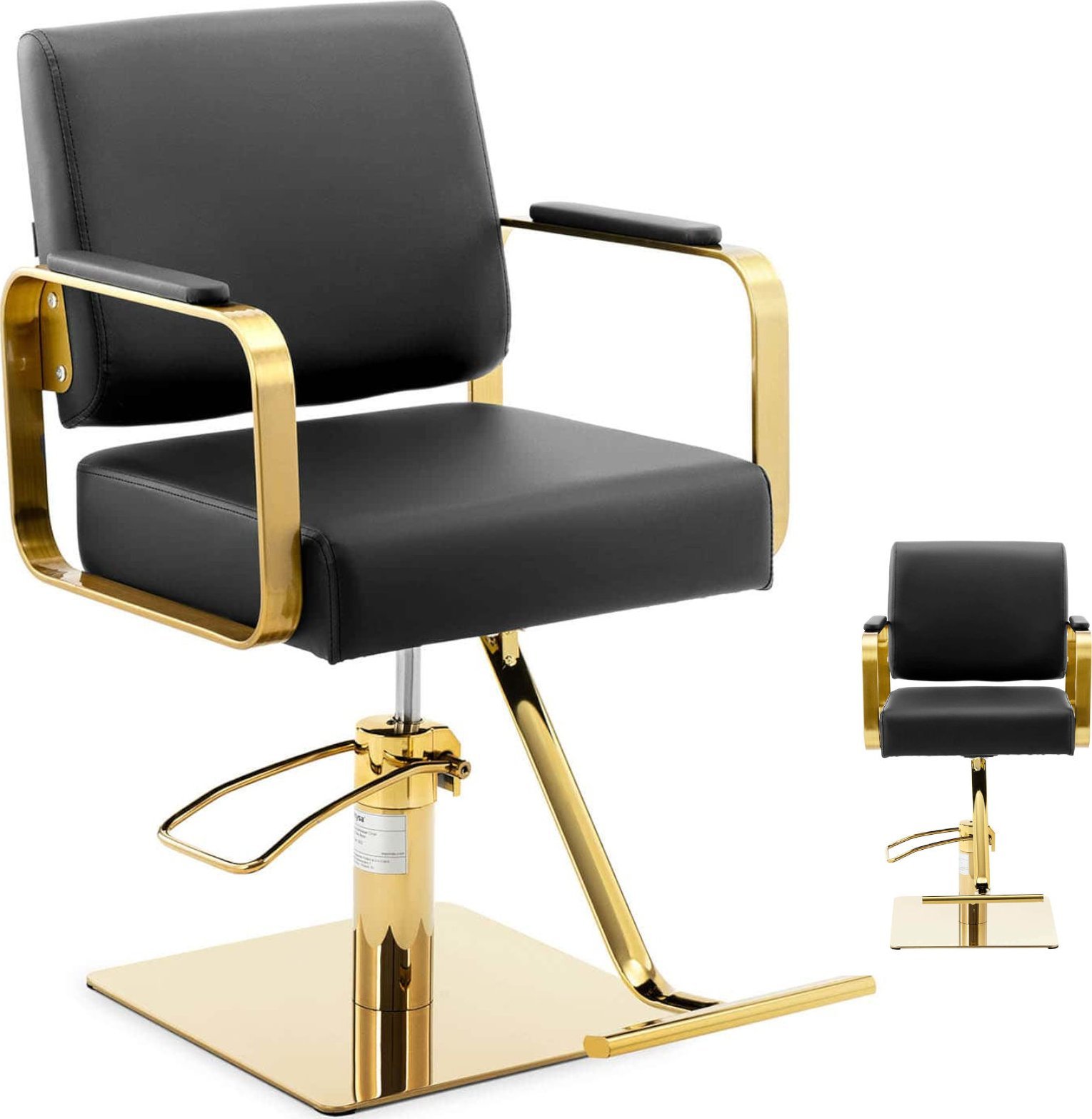 Physa Fotel fryzjerski barberski kosmetyczny z podnóżkiem Physa OTLEY - czarny ze złotem Fotel fryzjerski barberski kosmetyczny z podnóżkiem Physa OTL