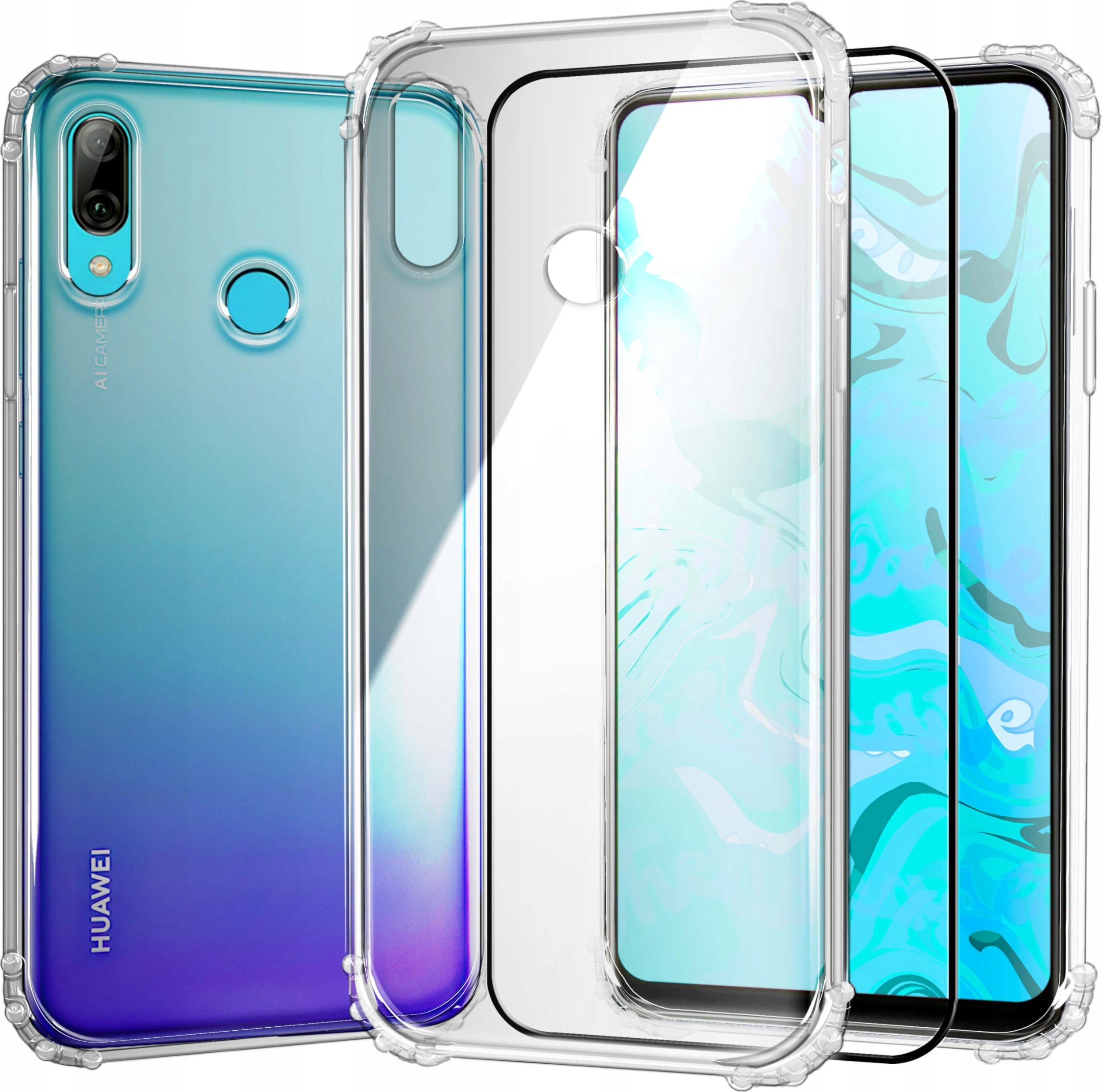 Hello Case ETUI PANCERNE DO HUAWEI P SMART 2019 | CASE SILIKON GUMA SLIM SHOCK SZKŁO