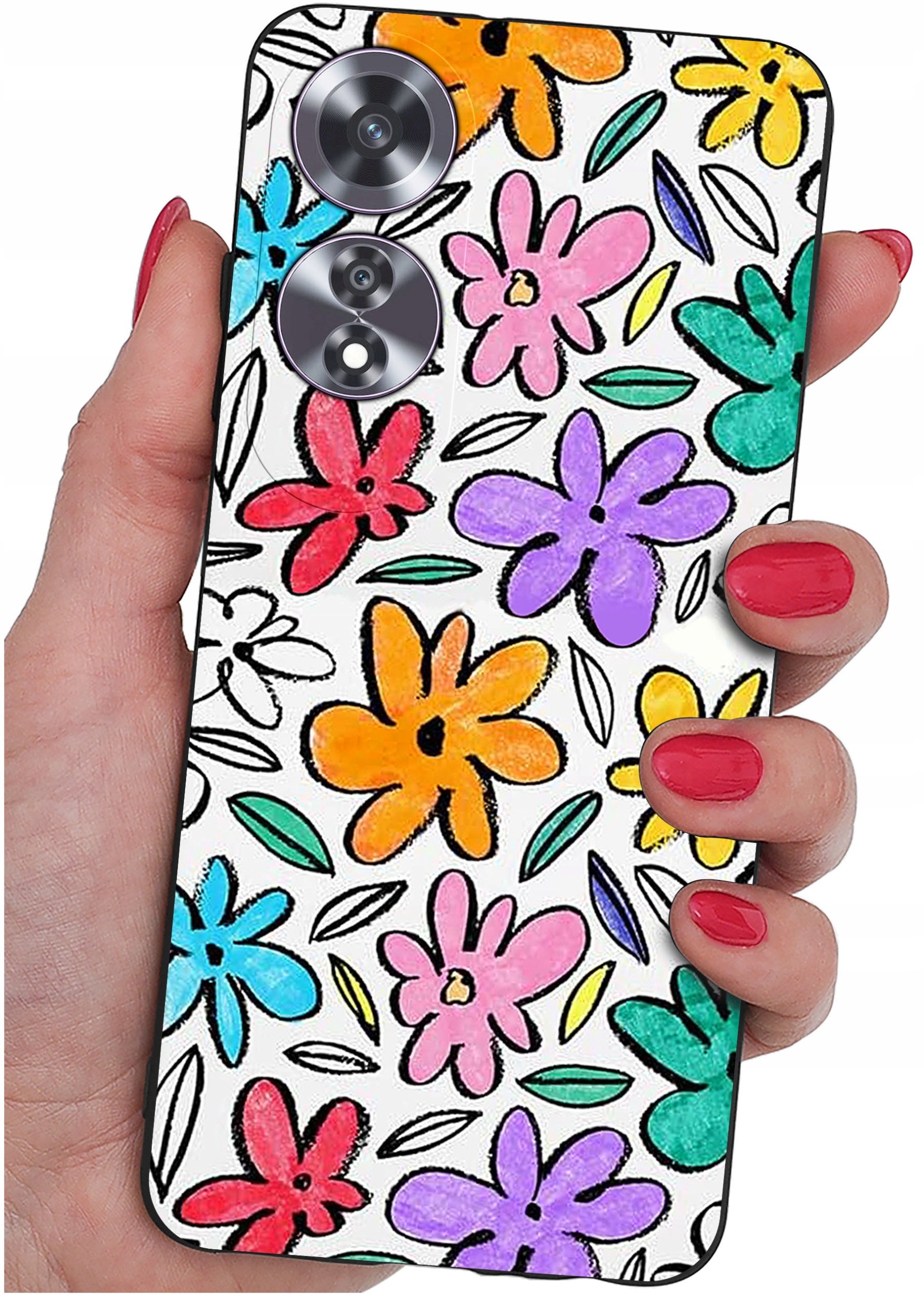 Etui do Oppo A60 4G WZORY |SILIKONOWE MATT CASE + SZKŁO 9H