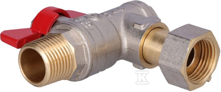 Valvex KUREK KULOWY KĄTOWY SPIN Z FILTREM I OBROTOWĄ NAKRĘTKĄ DN15-PN25 G1/2-G1/2 // Ź.VALVEX.1472780