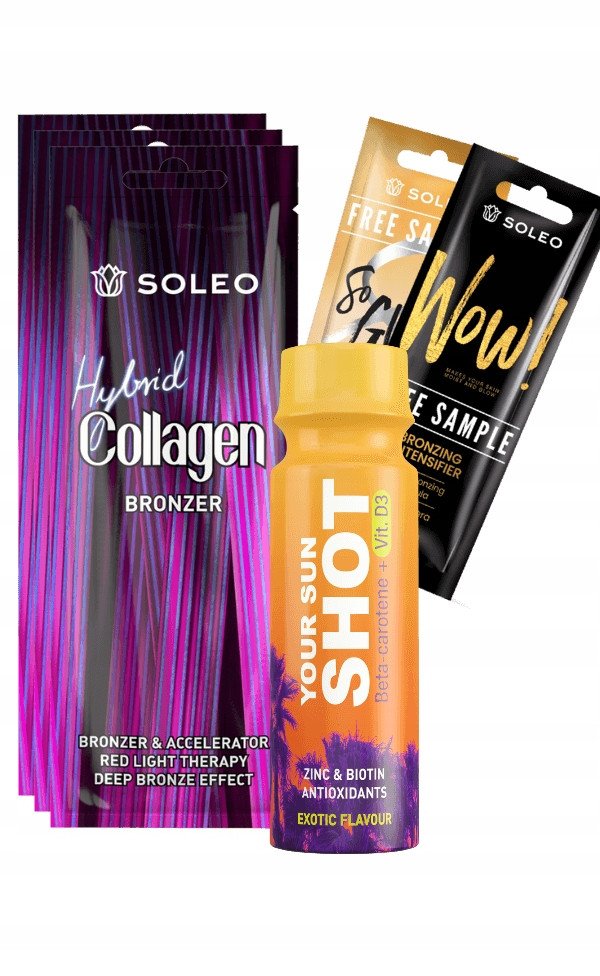 Soleo Collagen Hybrid 3x15ml Bronzer Do Opalania + Gratisy