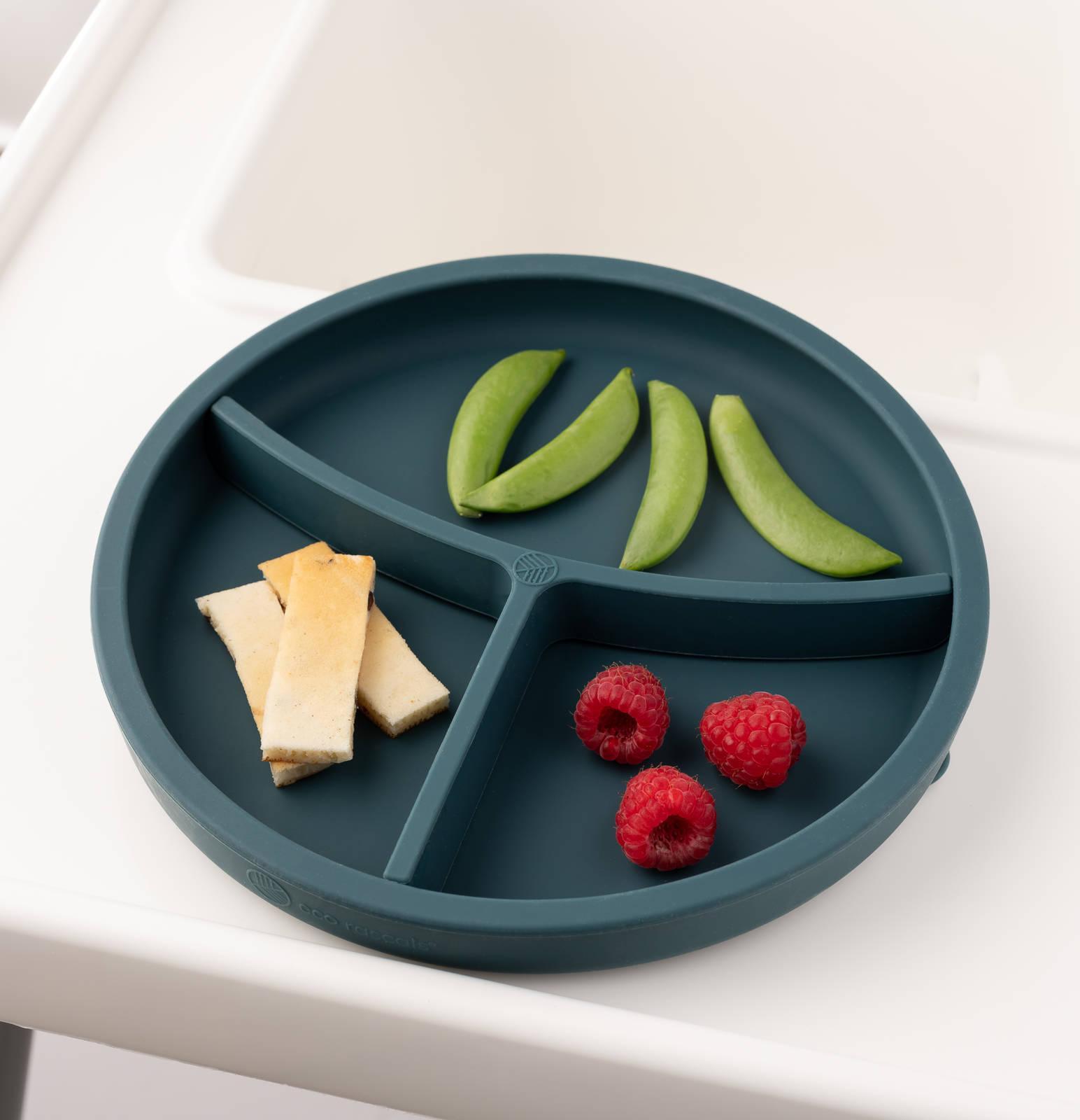 ECO RASCALS ECORASCALS Miseczka trójdzielna silikonowa TEAL zprzyssawką one size