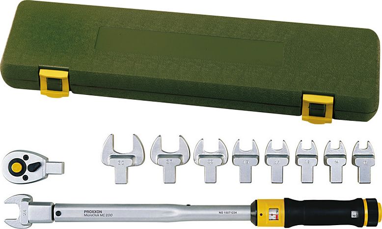 Proxxon Klucz dynamometryczny 40-200 Nm MicroClick MC 200-Multi z 10 głowicami (PR23342)