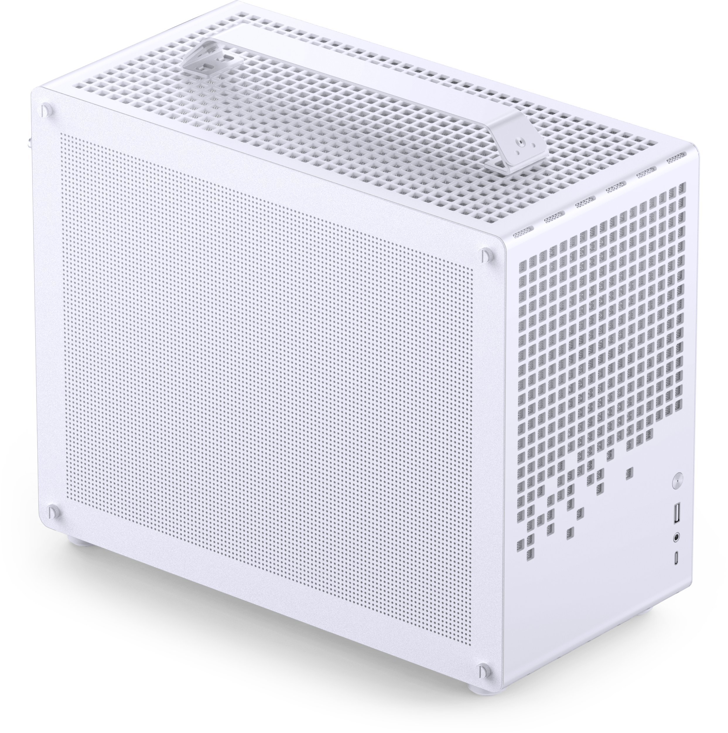 Jonsplus Z20 Mesh PC-Gehuse, Mini Tower, Micro-ATX, mit Tragegriff - wei