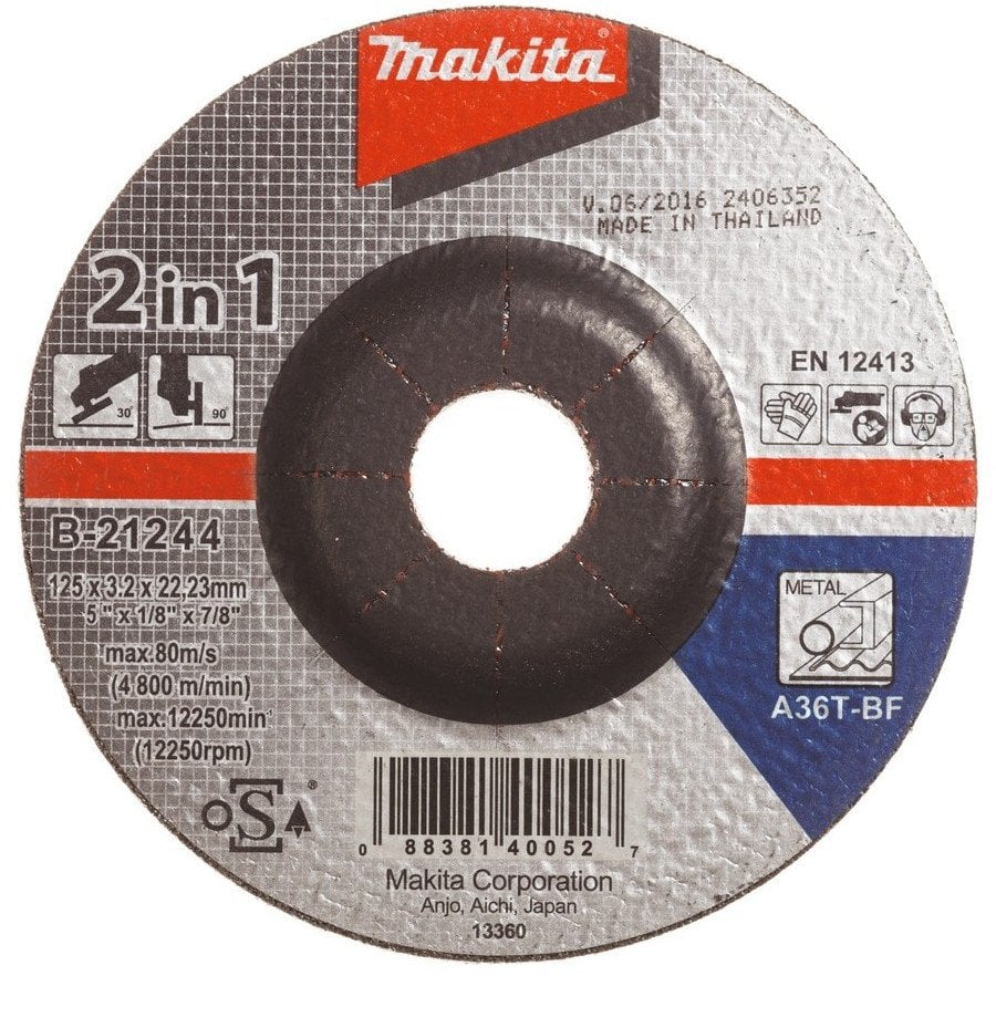 ABRASIVE WHEEL 5" (125X3.2X22.23MM)A36T