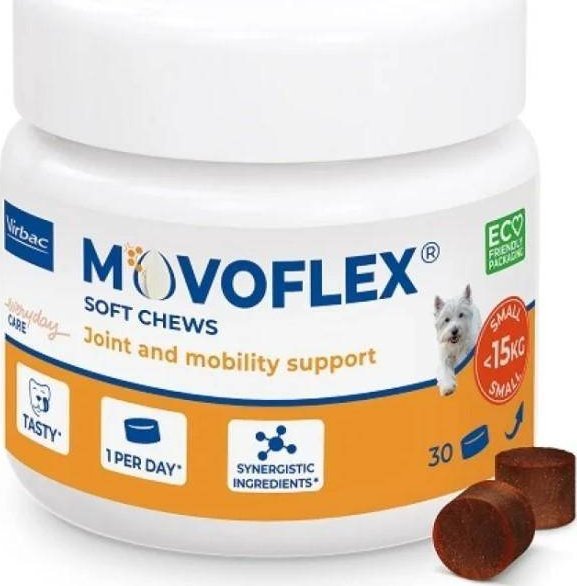 VIRBAC VIRBAC Movoflex S Miękkie Krokiety na Stawy dla psów do 15kg -30 krokietów