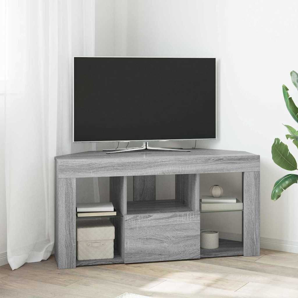 vidaXL Kątowa szafka LED pod telewizor szara Sonoma 105 x 40 x 68 cm