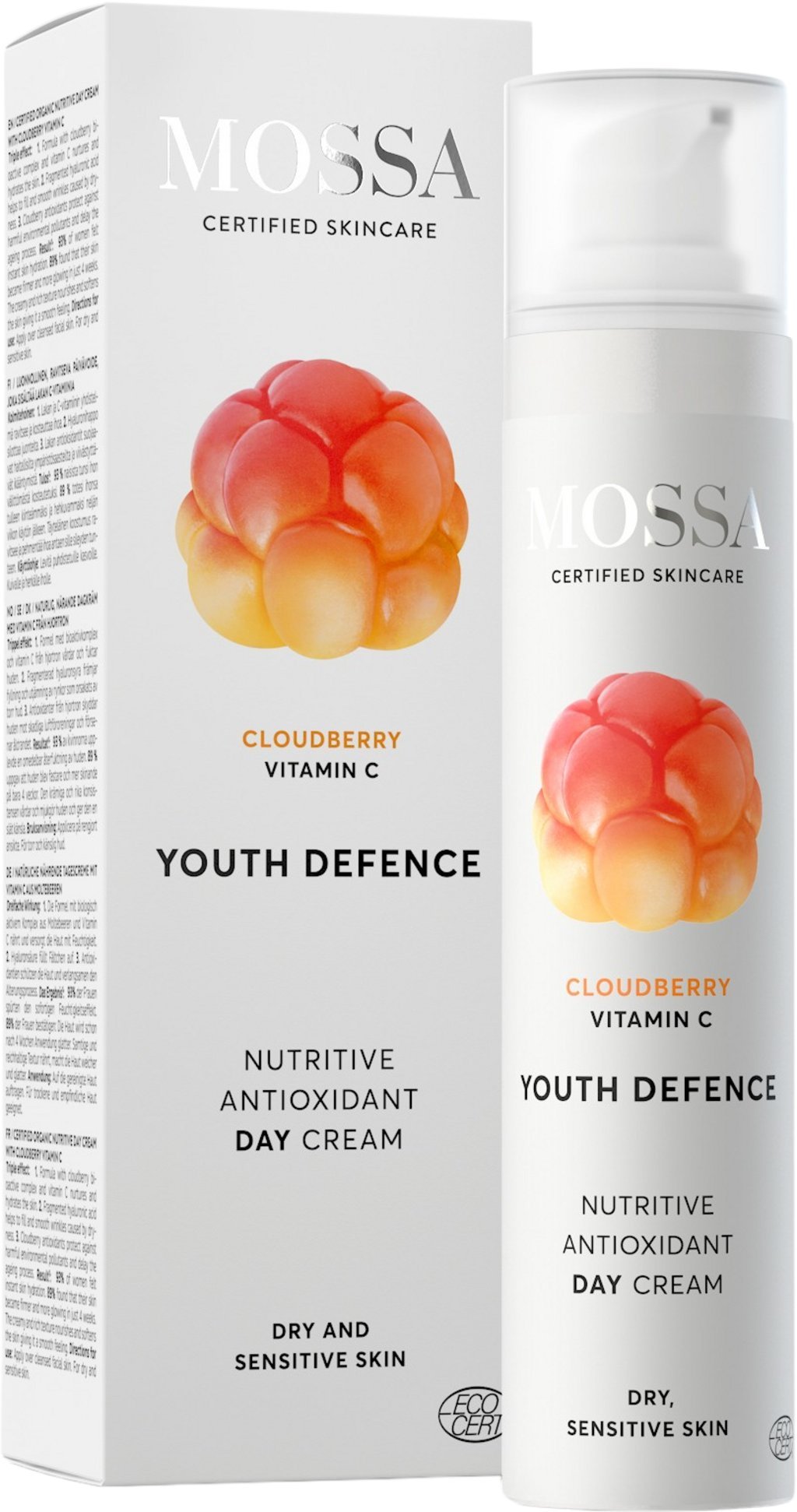 MOSSA Youth Defence Odżywczy krem antyoksydacyjny na dzień z maliną moroszką i witaminą C 50ml