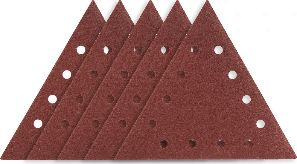 Graphite Papier ścierny na rzep K80, trójkątny z 12 otworami, 5szt do szlifierki 59G264